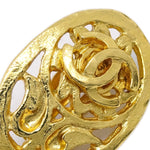 Chanel CC Oval Tag Drop Hoop Earrings Metal - image 3