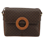 Celine Vintage Macadam Circle Logo Shoulder Bag Canvas and Leather - image 1