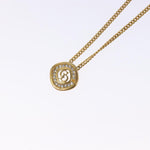 Christian Dior CD Round Pendant Necklace Metal and Crystals - image 3