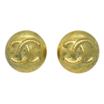 Chanel Vintage CC Round Clip-On Earrings Metal Small - image 1