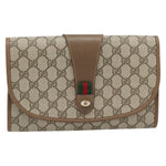 Gucci Vintage Web Flap Clutch GG Canvas - image 1