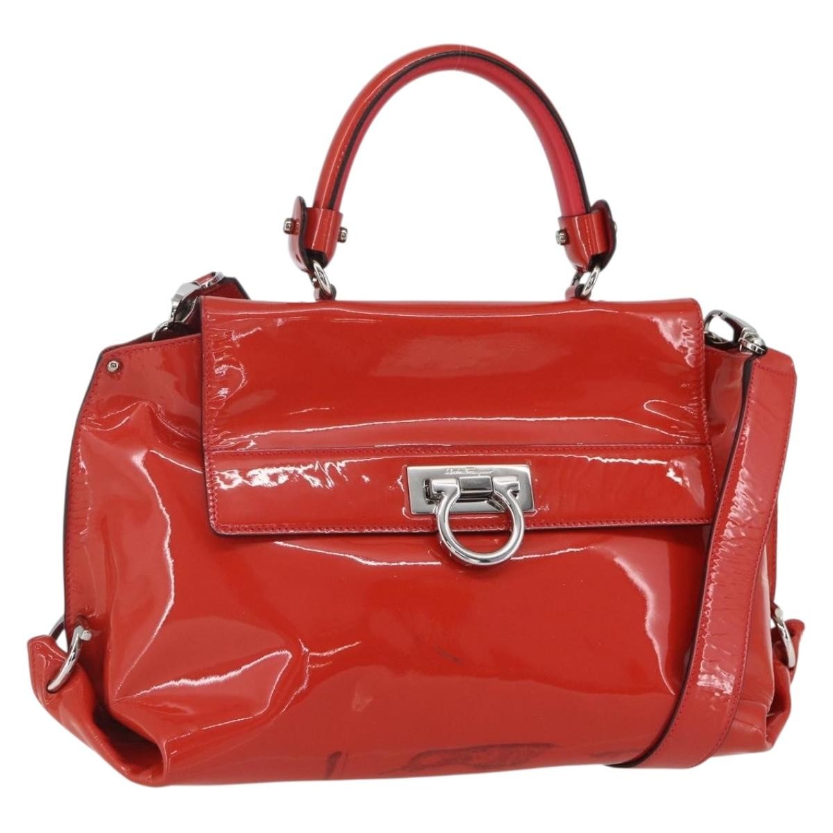 Salvatore Ferragamo Gancini handbag Patent leather - image 1