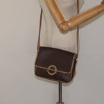 Celine Vintage Macadam Circle Logo Shoulder Bag Canvas and Leather - image 14