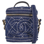 Chanel Vanity Case Quilted Denim - image 1