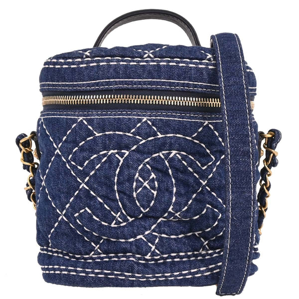 Chanel Vanity Case Quilted Denim - image 1