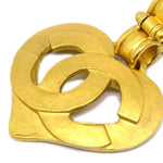 Chanel Vintage CC Heart Cut Out Drop Clip-On Earrings Metal - image 2