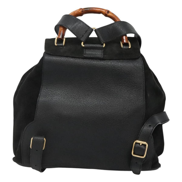 Gucci Vintage Bamboo Backpack Suede and Leather