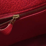 Hermes Kelly Handbag Red Clemence with Gold Hardware 35 - image 13