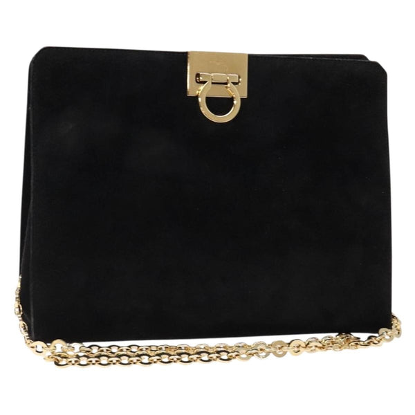 Salvatore Ferragamo Gancini Chain Shoulder Bag Suede - image 1