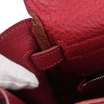 Hermes Kelly Handbag Red Clemence with Gold Hardware 35 - image 17