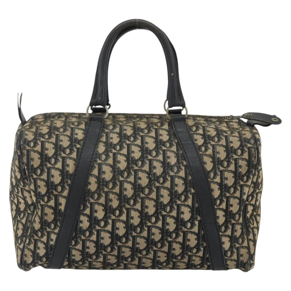 Christian Dior Vintage Trotter Boston Bag Diorissimo Canvas Large
