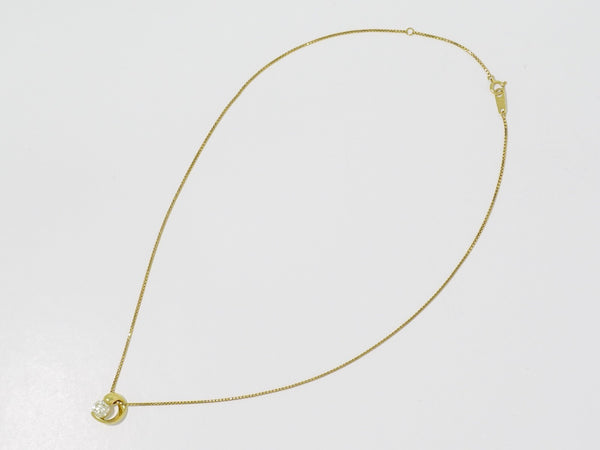 Tiffany & Co. Heart Pendant Necklace 18K Yellow Gold with Diamonds Extra Mini