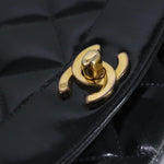 Chanel Vintage So Black Diana Flap Bag Quilted Patent Medium - image 15