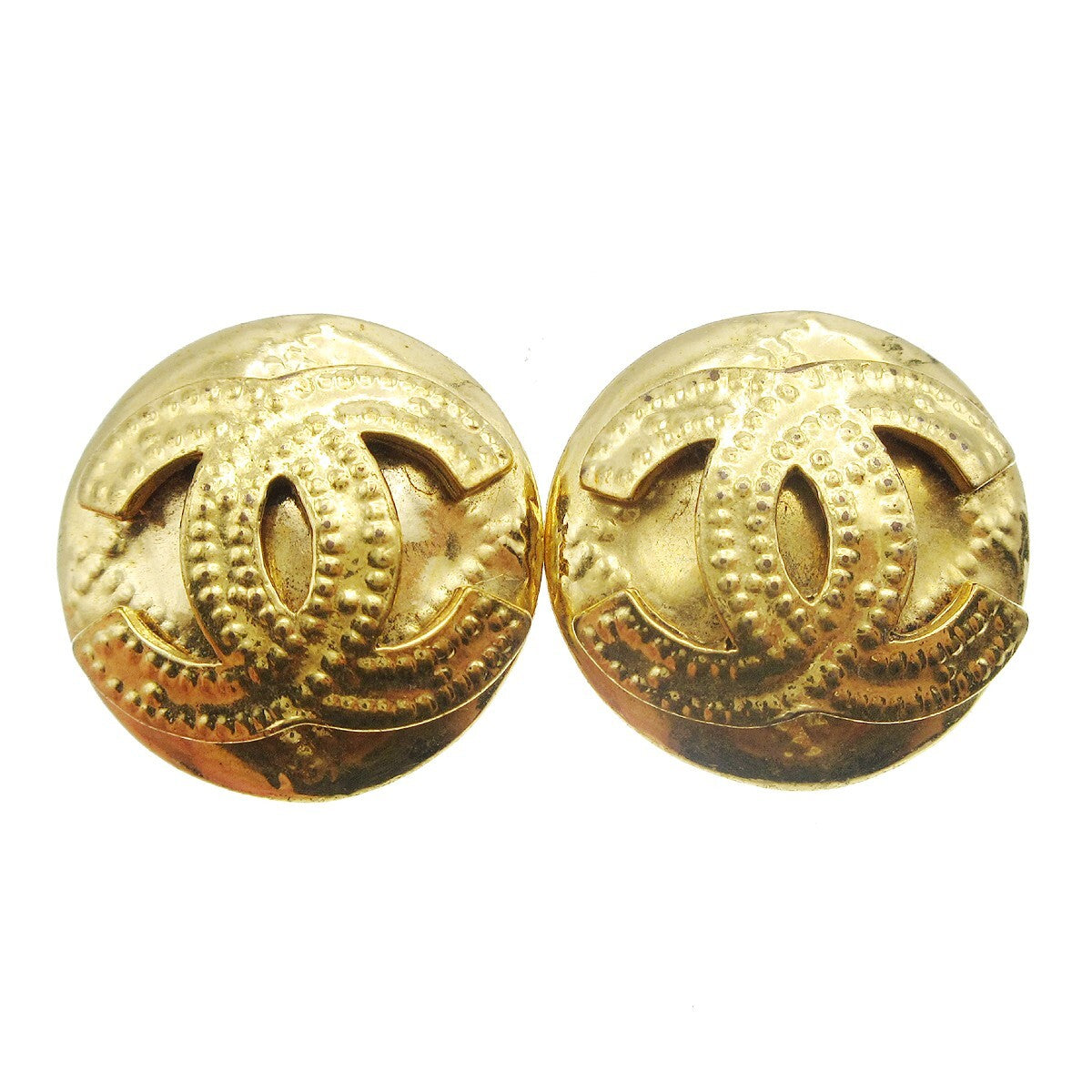 Chanel CC Button Clip-On Earrings Metal - image 1