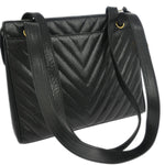 Chanel Vintage Zip Shoulder Bag Chevron Caviar Medium - image 8