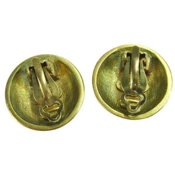 Chanel CC Button Clip-On Earrings Metal