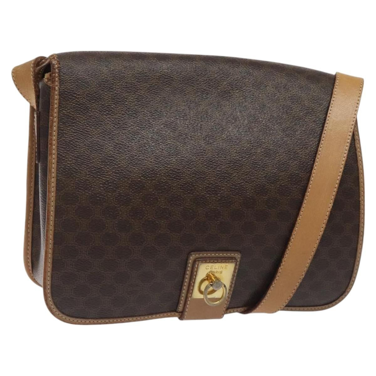 Celine Vintage Macadam Shoulder Bag Canvas and Leather - image 1