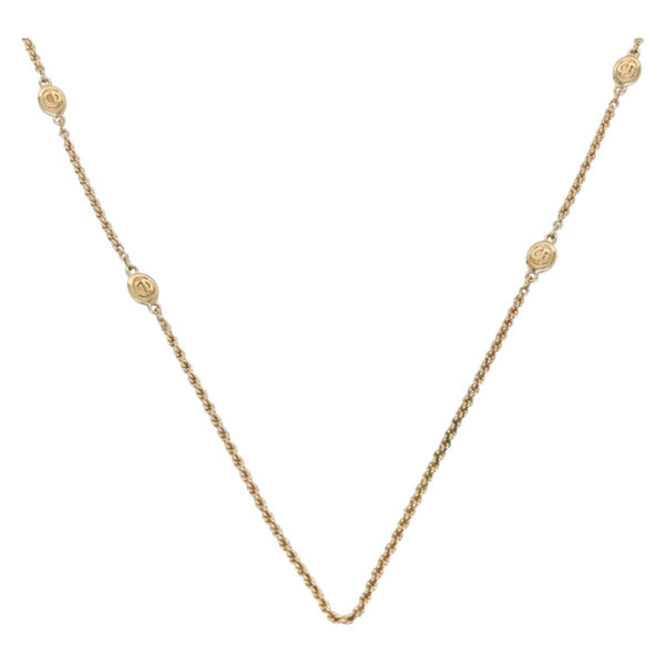Christian Dior CD Round Pendant Necklace Metal - image 1