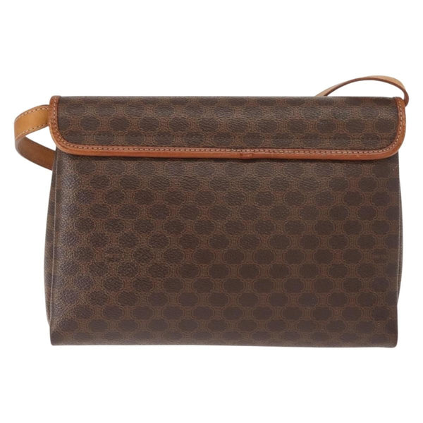 Celine Vintage Macadam Shoulder Bag Canvas Small