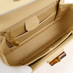 Gucci Vintage Convertible Bamboo Top Handle Bag Leather Small - image 3