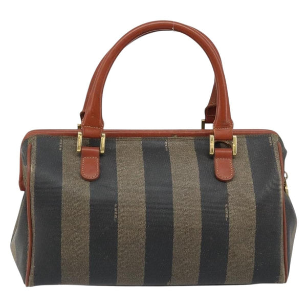 Fendi Vintage Pequin Convertible Boston Bag Coated Canvas Mini