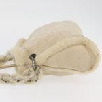 Chanel Vintage Embroidered CC Chain Tote Quilted Suede and Shearling - image 4