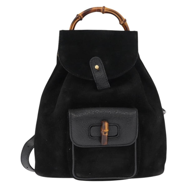 Gucci Vintage Bamboo Backpack Suede Mini - image 1