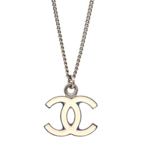 Chanel CC Logo Pendant Necklace Metal
