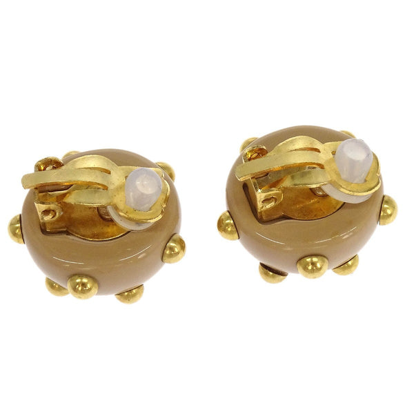 Chanel Vintage CC Round Cutout Clip-On Earrings Metal