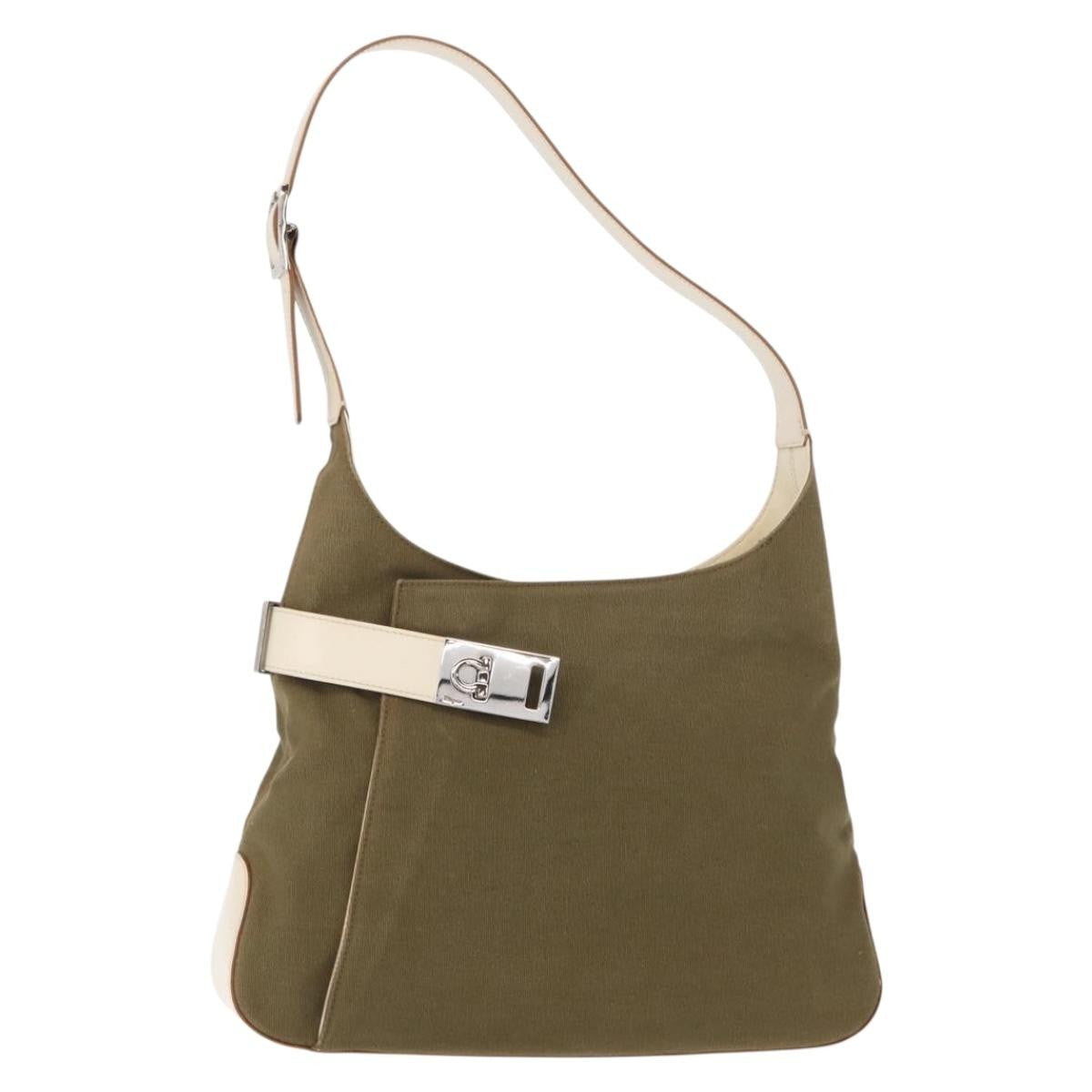 Salvatore Ferragamo Gancini Shoulder Bag Canvas - image 1