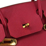 Hermes Birkin Handbag Red Courchevel with Gold Hardware 30 - image 11
