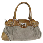 Salvatore Ferragamo Gancini handbag Suede - image 17