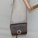 Celine Vintage Macadam Circle Logo Shoulder Bag Canvas and Leather - image 13