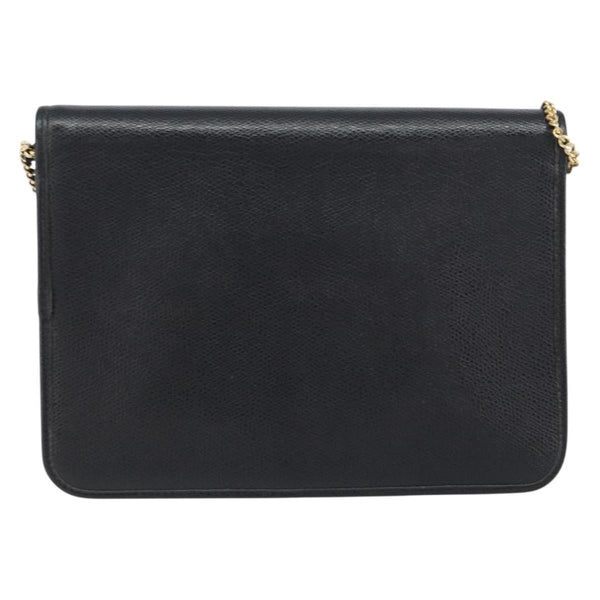 Christian Dior Vintage CD Chain Flap Shoulder Bag Leather