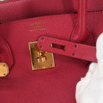 Hermes Birkin Handbag Red Courchevel with Gold Hardware 30 - image 4
