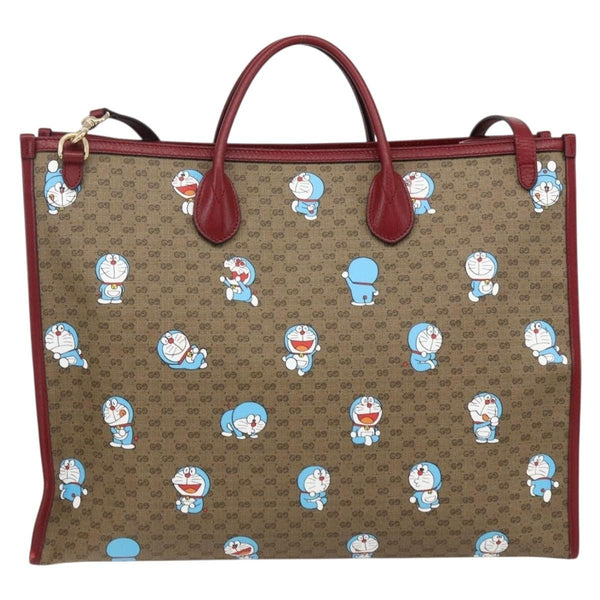 Gucci Doraemon Tote Printed Mini GG Coated Canvas Large