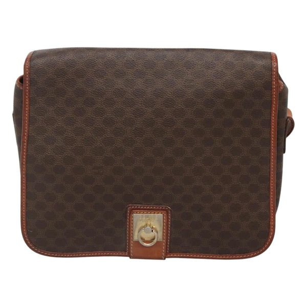 Celine Vintage Macadam Shoulder Bag Canvas and Leather - image 1