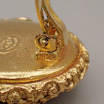 Chanel Vintage CC Logo Round Clip-on Earrings Metal with Crystals - image 7