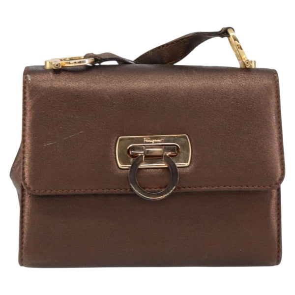 Salvatore Ferragamo Gancini Shoulder Bag Leather - image 1