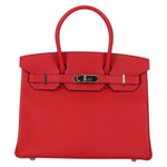 Hermes Birkin Handbag Red Epsom with Palladium Hardware 30 - image 1