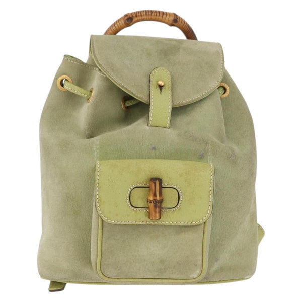 Gucci Gucci bamboo backpack daim mini - image 1