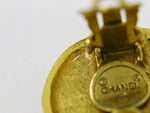 Chanel Vintage CC Logo Round Clip on Earrings Textured Metal - image 8