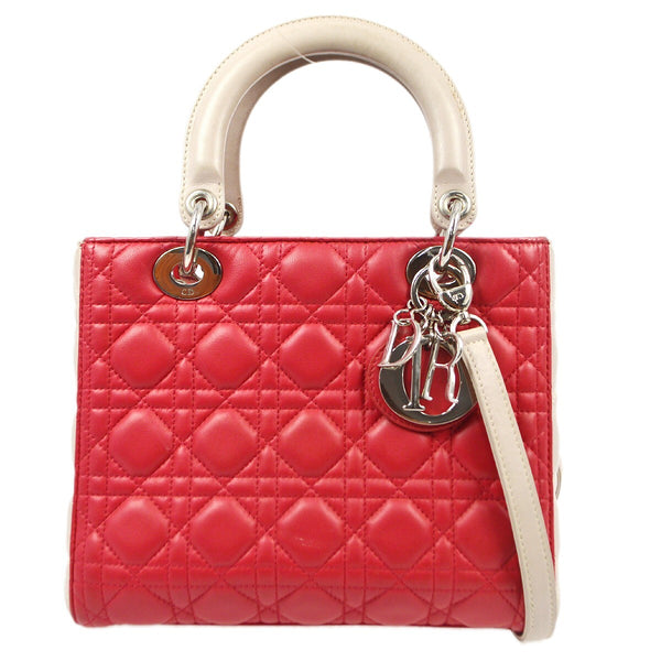 Christian Dior Bicolor Lady Dior Bag Cannage Quilt Lambskin Medium - image 1
