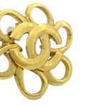 Chanel Vintage CC Flower Clip-On Earrings Metal - image 4