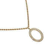 Christian Dior VIntage Circle Pendant Necklace Metal with Crystals - image 1