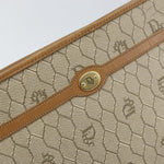 Christian Dior Vintage Honeycomb Zip Pouch Canvas and Leather - image 12