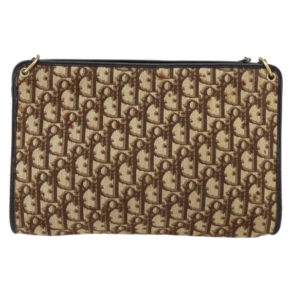 Christian Dior Vintage Trotter Shoulder Bag Canvas medium