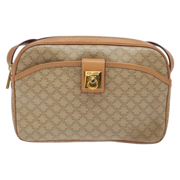 Celine Vintage Macadam Shoulder Bag Canvas and Leather - image 1