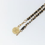 Chanel Vintage Logo Chain Belt Metal and Leather - image 8
