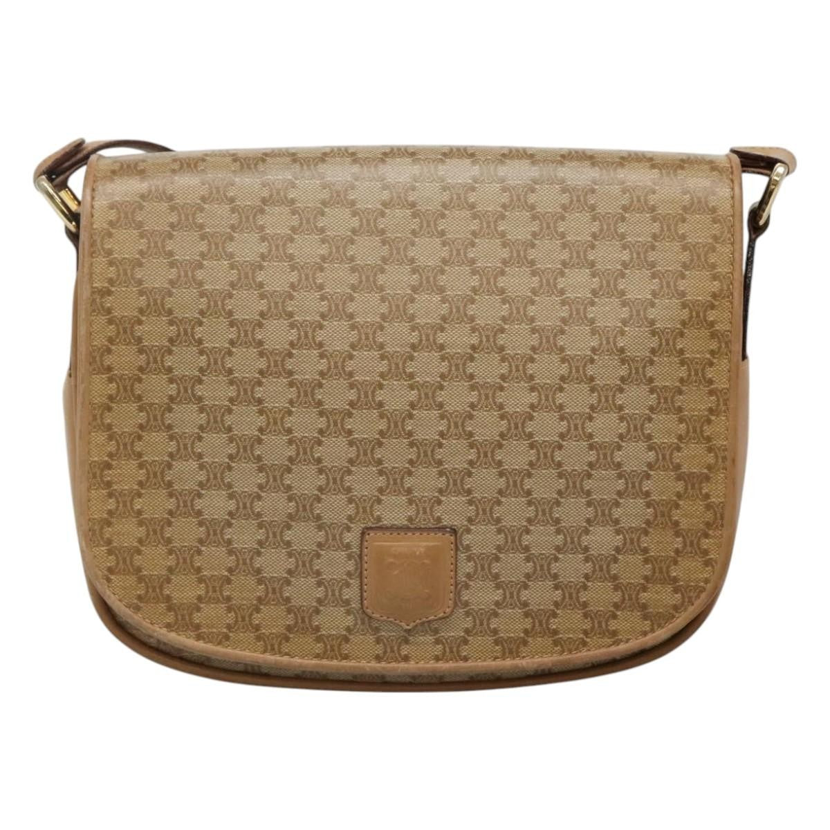 Celine Vintage Macadam Shoulder Bag Canvas and Leather - image 1